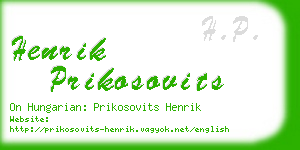 henrik prikosovits business card